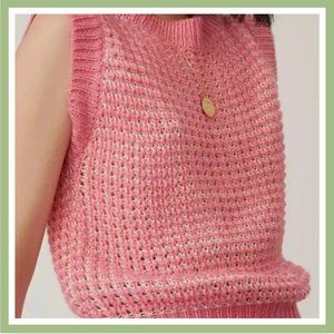 Anthropologie Pink/Rose Damien Sweater Vest